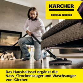 Kärcher Household Kit, 1 Switchable Floor Nozzle for Carpet and Hard Floors, 1 Upholstery Nozzle, 1 Parking Clip (Only for WD Vacuum Cleaners), Original Accessories for Kärcher WD Wet/Dry Vacuum Cleaners and SE Vacuum Cleaners