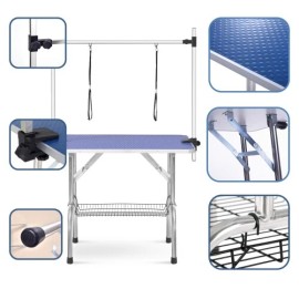 Large Size 46" Grooming Table for Pet Dog and Cat with Adjustable Arm & Clamps