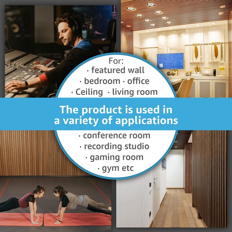 Art3d 4-Piece Wood Slat Acoustic Panels for Stylish Decor and