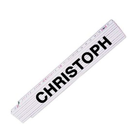 Folding ruler with name Christoph for men, high quality brand metre, link scale printed with name, many names to choose from