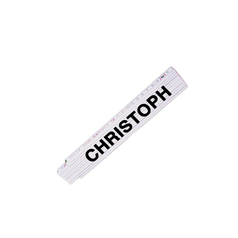 Folding ruler with name Christoph for men, high quality brand