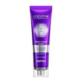 Aarav Lysozyme Purple Whitening Toothpaste | instant StainRemoval & Color Repair for Teeth Brightening l Fresh BreathFormula with Colour Correcting Technology Oral Radiant:_1pc