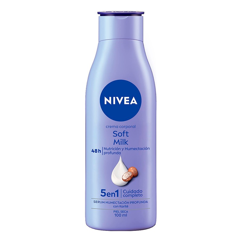 NIVEA Body Crema Corporal humectante Soft Milk (100 ml), 48