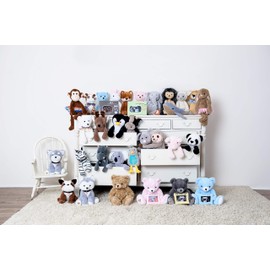 My Baby's Heartbeat Bear Recordable Stuffed Animals 20 sec Heart Voice Recorder for Ultrasounds and Sweet Messages Playback, Perfect Gender Reveal for Moms to Be, Vintage Horse Black