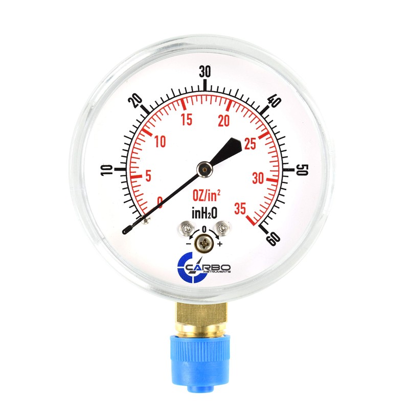 CARBO Instruments Diaphragm Low Pressure Capsule Gauge, 2-1/2" Dial, 0-35