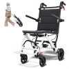 18LB Urltra-Light Foldable Portable Transport Wheelchair With Telescopic Hand