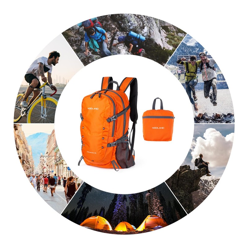 Sharkborough NODLAND Outdoor Backpack Folding Backpack Sports 40L Orange