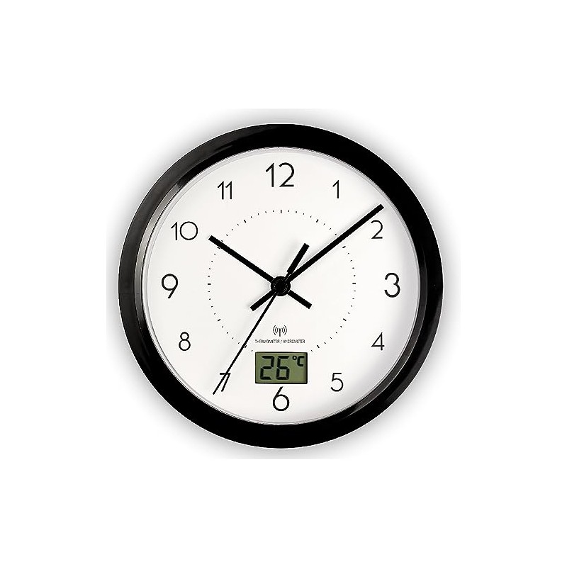 Miraval Wireless Bathroom Clock Japanese Quartz Movement with Suction Cups