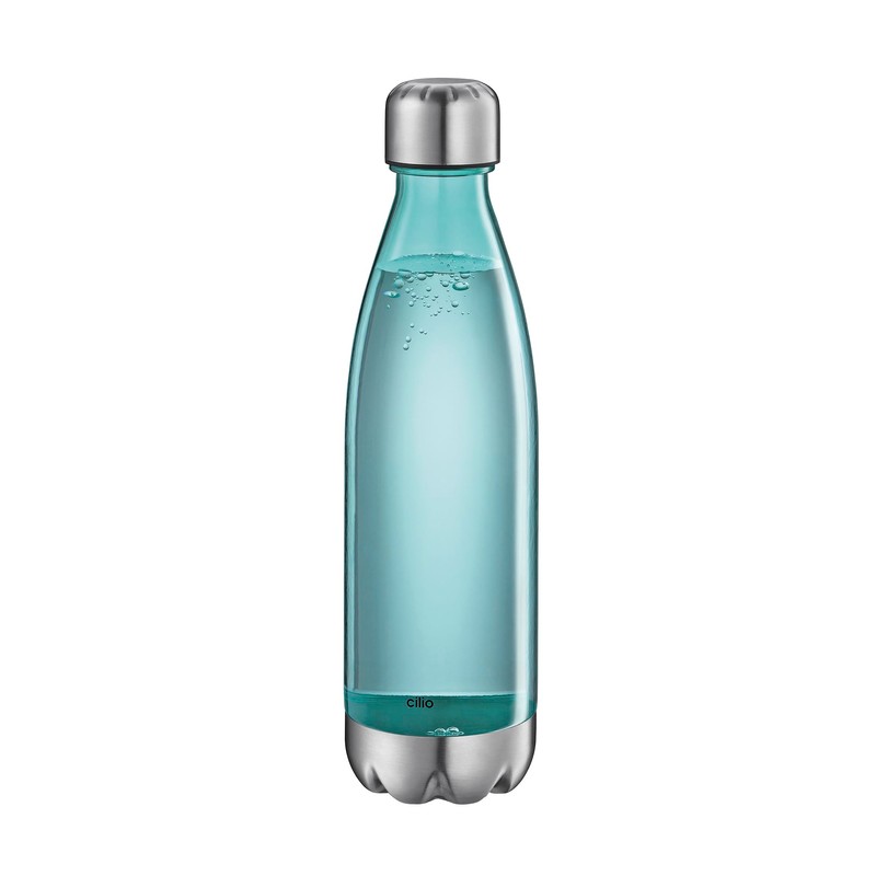 cilio Elegant Green Transparent Drinking Bottle, 700 ml, Tritan/Stainless Steel