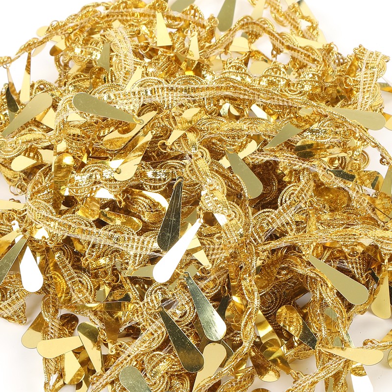 Waist Chain Gold Metal Applique Glitter Elastic Sequin Water Drop