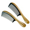 YunZh Wide Tooth Comb and Fine Tooth Combs,Sandalwood Buffalo Ox