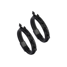 MILAKOO Spiked Studded PU Leather Bracelet for Men Goth Retro Wristband Rivets Bangle Cuff for Women