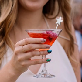 Hemoton 10-Pack 4.7 Inch 304 Stainless Steel Cocktail Picks Star Shaped Fruit Skewers Reusable Appetizer Dessert Food Picks for Party Banquet Home Bar