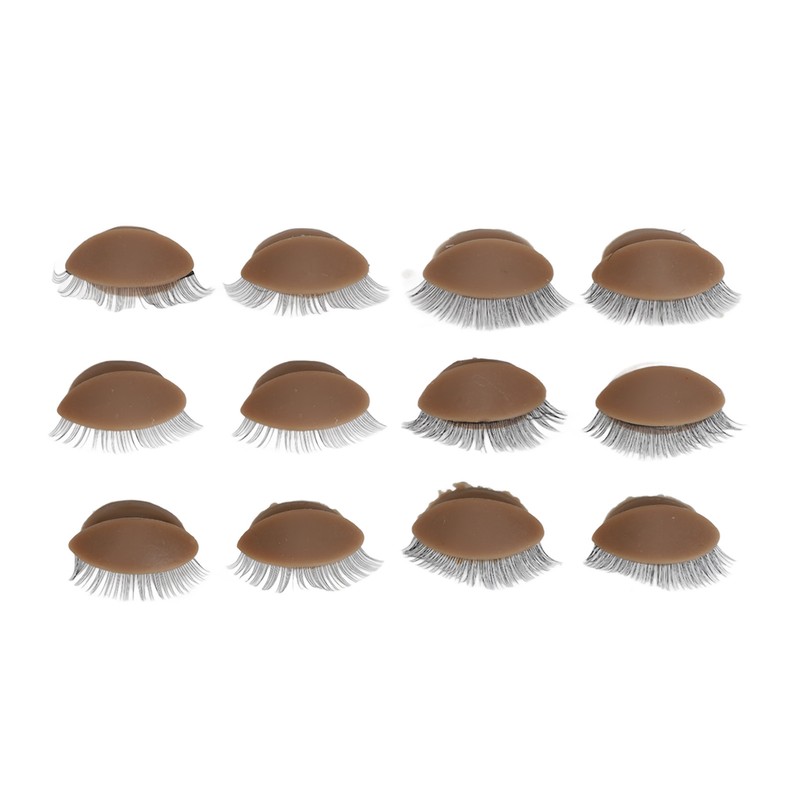 Eyelash Mannequin Practice Lash Makeup Head Practice 3 Pairs Dual