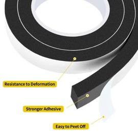 Duccinp Weather Stripping Door Seal Strip, 1 Inch Wide X 3/4 Inch Thick X 13 Feet, for Doors and Windows, Sound Proof, Weatherstrip, Pipe Cooling, Air Conditioning Seal Strip