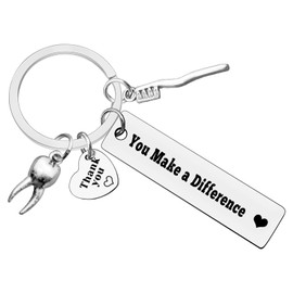 Ximalun Dentist Keyring Dentist Appreciation Gifts You Make A Difference Keyring for Dental Hygienist Dental Assistant Gift Dentist Graduation Gift Christmas Birthday Thank You Gift for Dentist
