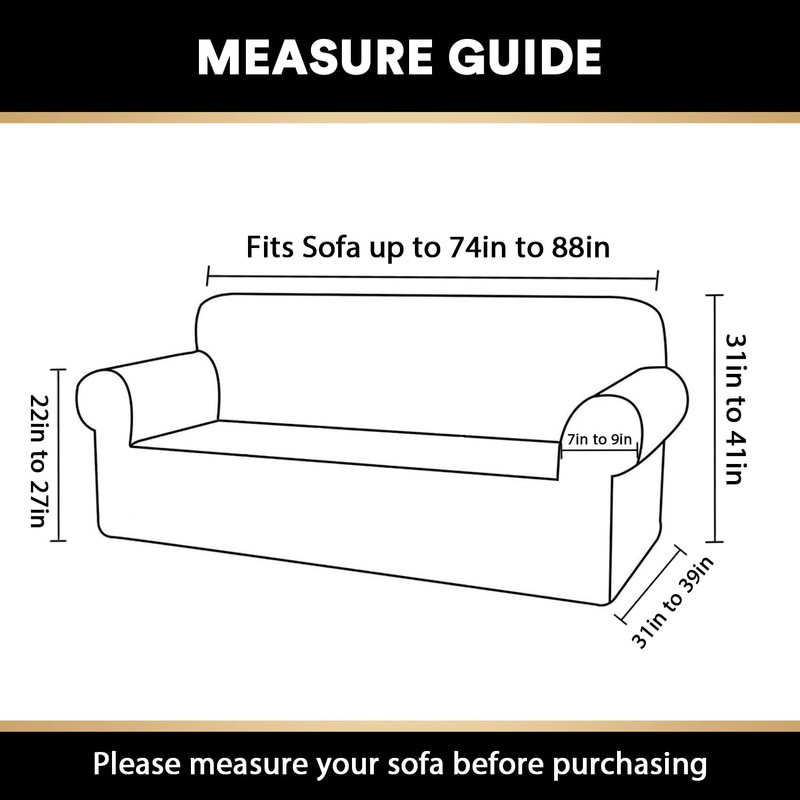 PrinceDeco Stretch Sofa Cover Slipcover Couch Covers for 3 Cushion