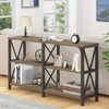 LVB Rustic Console Table, Wood Metal Entryway Table Behind Couch,