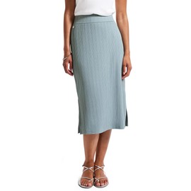 Street One Women's Skirt with Ribbed Structure, Arona Blue