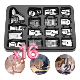 Kit Multifuncional 16 Prensatelas Repuesto Máquina Domestica