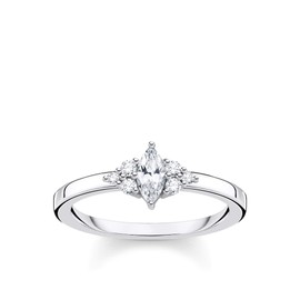 THOMAS SABO Vintage White Stone Ring 925 Sterling Silver TR2325, Silver