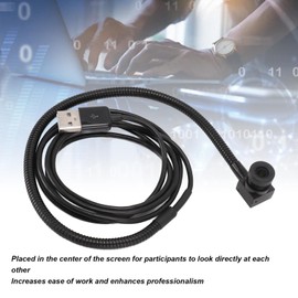 Denash 2MP Centre Webcam, USB Centre Cam Webcam for Mid-Screen, Eye-to-Eye Webcam, Plug and Play Auto Focus Computer Camera with Built-in Microphone for