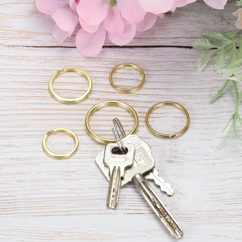 PATIKIL Flat Split Rings, 50Pcs 0.8"/20mm Diameter Pure Brass Flat