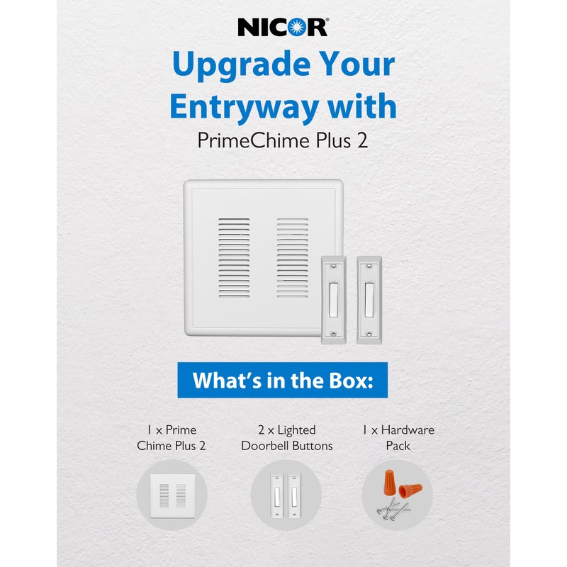 PrimeChime Plus 2 Electric Doorbell Kit - Doorbells for Home