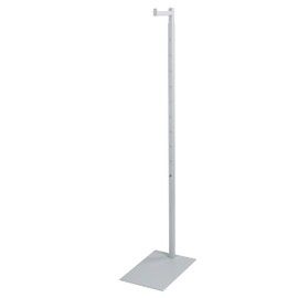 SSWBasics Adjustable White Costumer Stand – Single Arm Clothes Rack - Retail Clothing and Garment Display Stand – Ideal For Showcasing Hanging Items In Thrift Shops, Boutiques and Retail Stores