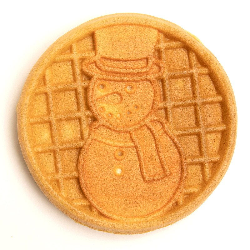 Nostalgia MyMini Personal Electric Snowman Waffle Maker, 5-Inch Cooking Surface,