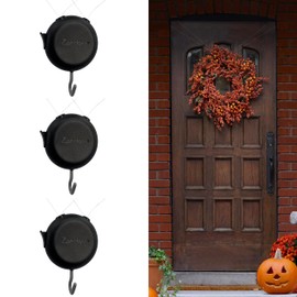 Wreath Hangers for Front Door - (Black - 3 Pack) Damage Free Hanging - ZIPNHANG: Adjustable Door Hanger. Christmas Wreath & Decor Hanger for Front Door. Hooks for Hanging on Glass Doors, Screen Doors