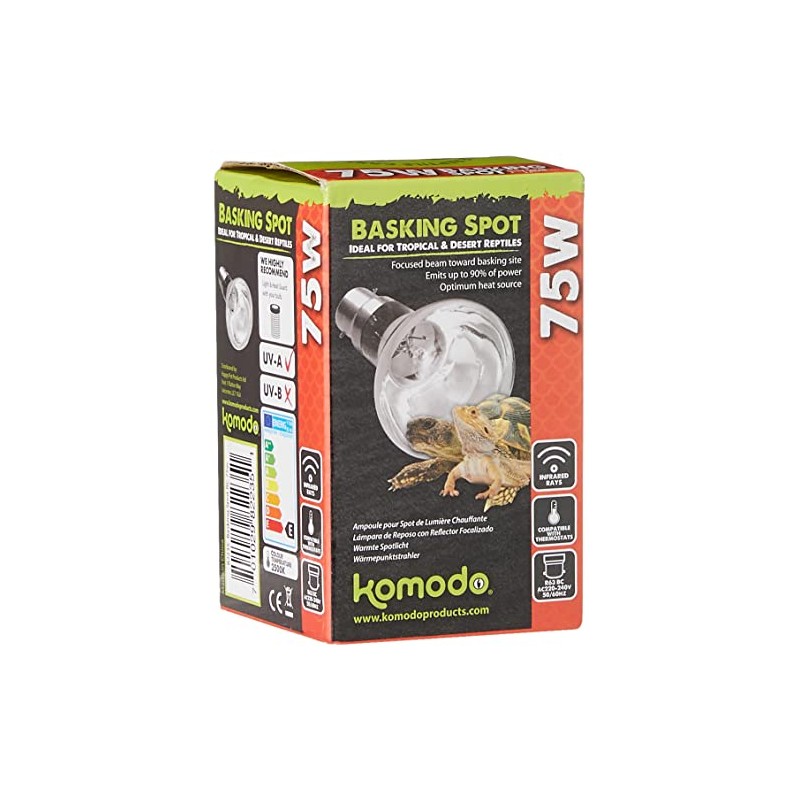 Komodo 75 Watt Basking Spot Bulb, color may vary