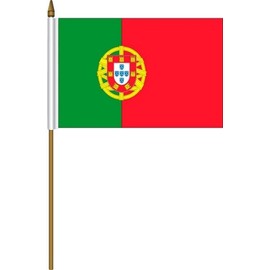PORTUGAL 4 X 6 inch Mini Country Stick Flag new