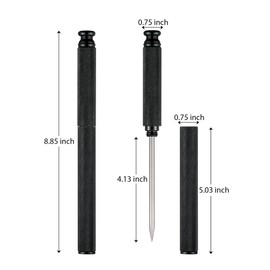 Stainless Steel Ice Pick with Safety Cover, Pick Tool for Breaking Ice, Non-slip Antiskid Handle for Easy to Grip (Black)