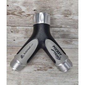BulbHead Pocket Hose Silver Bullet 2-Way Hose Splitter, Spigot Divider, w/Shut Off Valves