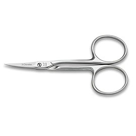 3 Carnations, Silver, 9 cm (3.5") Curved Embroidery Scissors 3.5", Carbon Steel