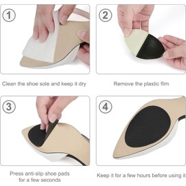 Shoe Grips on Bottom of Shoes, Shoe Traction Pads, Anti Slip Shoe Pads, Non Slip Shoe Pads for Bottom of Shoes (Black, One size)