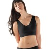 True & Co. Women's True Body V Neck Bra, Black,