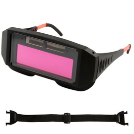 GEU Welding Goggles Auto Darkening Safety Welding Glasses Helmet Solar LCD Welder Eye Protection Anti-Scratch Lens Mask with Elastic Strap for TIG MIG ARC Weld Plasma Cut Grinding Welding Accessories