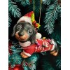 Unbranded Dachshund Weiner Dog Christmas Tree Ornament Lights Sweater Santa