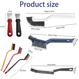 AYNKH 11PCS Crevice Cleaning Brush, Stiff Bristle Crevice Cleaning Brushs,Bathroom, Kitchen Cove, Home CleanTools, Dead-End Clean Brush, Ergonomic Brushs, Durable