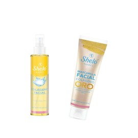 Colágeno Facial Sheló Nabel, Paquete: Loción y Mascarilla Oro