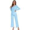 WiWi Pajamas for Women Long Sleeve Sleepwear with Pants Set