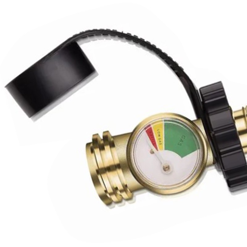 POL to QCC Thread Gas Tank Refill Adapter with Gauge