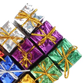 Christmas Tree Suspension Decorative Box 12Pcs Multi Color Shiny Mini Boxes Gift Box Christmas Decoration Accessories for Home Decoration