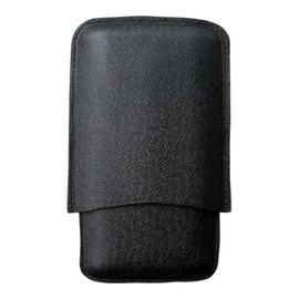 LAMBROSDN Italy Vegetable Tanned Leather Cigar Case, Luxury Genuine Leather Cigar Case, Leather Cigar Humidor, Gift for Him, 3 Tubes Luxury Cigar Case for Cigar Ring Guage Under 52 (Black)