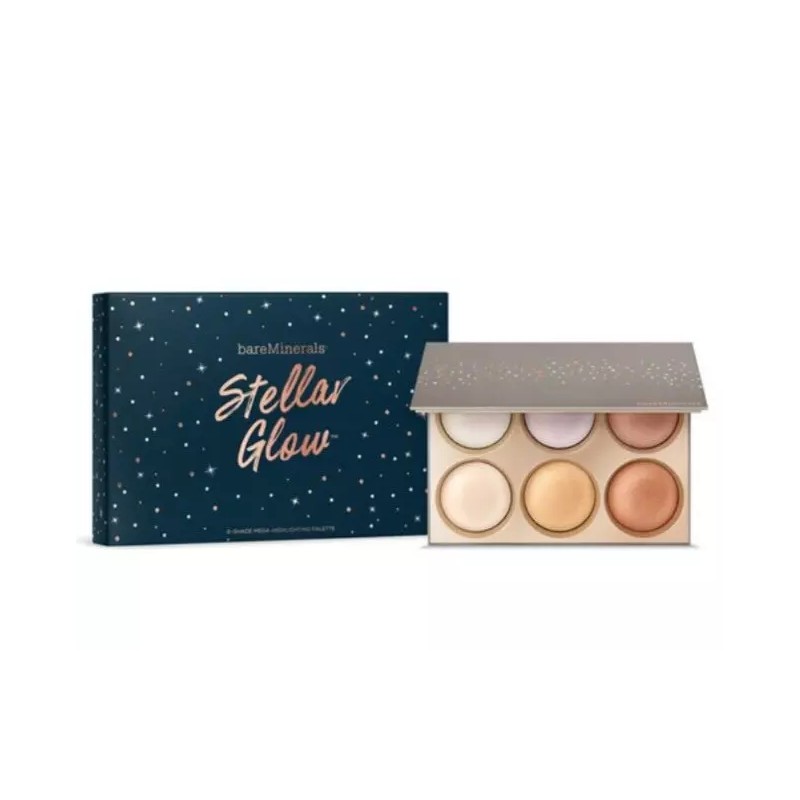 BareMinerals STELLAR GLOW Highlighting PALETTE & BRUSH SET Sealed NEW