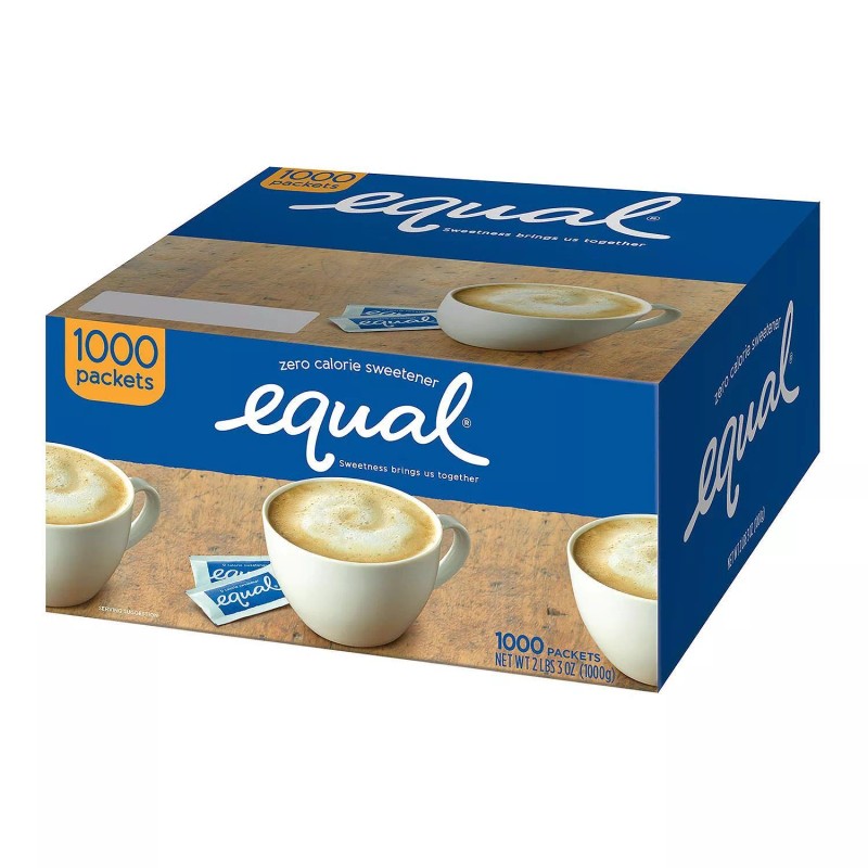Equal (1000 PACKETS) EQUAL SUGAR SUBSTITUTE PACKETS BOX ZERO CALORIES/PARVE