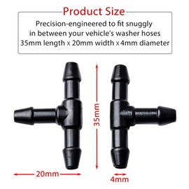 OTUAYAUTO Windshield Washer Hose Connectors, Universal Wiper Hose Connector T-Type Adapters for Car Windshield Washer Nozzles (Pack of 10)