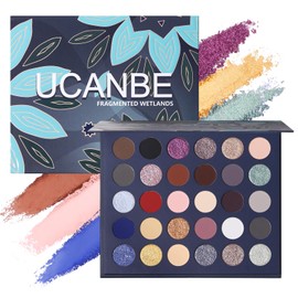 UCANBE Paleta De Sombras De Ojos De 30 Colores Tonos Oscuros, Terrosos Y Atrevidos Con Acabados Metálicos Con Brillo Mate. Paleta De Maquillaje De... 